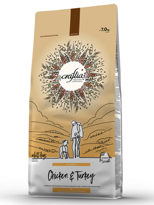 Повседневные корма Craftia Сухой корм CRAFTIA NATURA для взрослых собак средних и крупных пород из курицы и индейки 7 кг Повседневные корма Craftia Сухой корм CRAFTIA NATURA для взрослых собак средних и крупных пород из курицы и индейки 7 кг (фото)