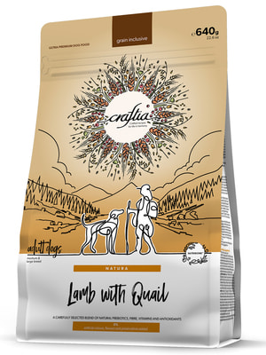 Повседневные корма Craftia Сухой корм CRAFTIA NATURA для взрослых собак средних и крупных пород из ягненка с перепелкой 640 г Повседневные корма Craftia Сухой корм CRAFTIA NATURA для взрослых собак средних и крупных пород из ягненка с перепелкой 640 г (фото)