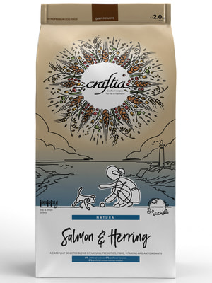 Повседневные корма Craftia Сухой корм CRAFTIA NATURA для щенков миниатюрных и мелких пород из лосося с сельдью 2 кг Повседневные корма Craftia Сухой корм CRAFTIA NATURA для щенков миниатюрных и мелких пород из лосося с сельдью 2 кг (фото)