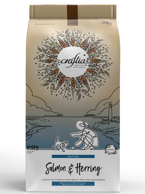 Повседневные корма Craftia Сухой корм CRAFTIA NATURA для щенков миниатюрных и мелких пород из лосося с сельдью 7 кг Повседневные корма Craftia Сухой корм CRAFTIA NATURA для щенков миниатюрных и мелких пород из лосося с сельдью 7 кг (фото)