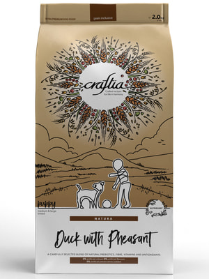 Повседневные корма Craftia Сухой корм CRAFTIA NATURA для щенков средних и крупных пород из утки с фазаном 2 кг Повседневные корма Craftia Сухой корм CRAFTIA NATURA для щенков средних и крупных пород из утки с фазаном 2 кг (фото)