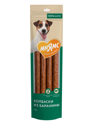 Повседневные Мнямс Лакомство Мнямс для собак Колбаски из баранины 125г Повседневные Мнямс Лакомство Мнямс для собак Колбаски из баранины 125г (фото)