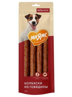 Повседневные Мнямс Лакомство Мнямс для собак Колбаски из говядины 135г Повседневные Мнямс Лакомство Мнямс для собак Колбаски из говядины 135г (фото)