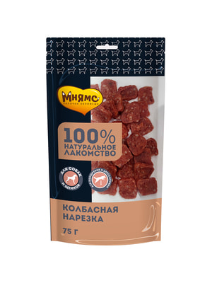 Повседневные Мнямс Лакомство Мнямс для собак Колбасная нарезка 75г Повседневные Мнямс Лакомство Мнямс для собак Колбасная нарезка 75г
