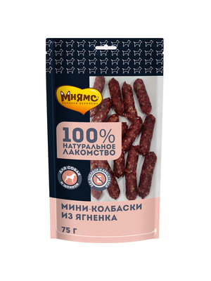 Повседневные Мнямс Лакомство Мнямс для собак Мини-колбаски из ягненка 75г Повседневные Мнямс Лакомство Мнямс для собак Мини-колбаски из ягненка 75г