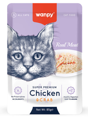 Повседневные корма Wanpy Wanpy Cat Пауч для кошек из курицы и краба 85 г Повседневные корма Wanpy Wanpy Cat Пауч для кошек из курицы и краба 85 г (фото)