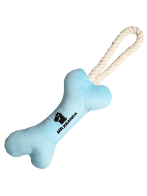 Для совместной игры Mr.Kranch Игрушка Mr.Kranch для собак мелких и средних пород Косточка с канатом 31х9х4см, нежно-голубая Для совместной игры Mr.Kranch Игрушка Mr.Kranch для собак мелких и средних пород Косточка с канатом 31х9х4см, нежно-голубая (фото)