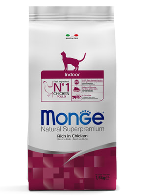 Повседневные корма Monge Сухой корм Monge Cat Daily Line Indoor для домашних кошек, из курицы 1,5 кг Повседневные корма Monge Сухой корм Monge Cat Daily Line Indoor для домашних кошек, из курицы 1,5 кг (фото)