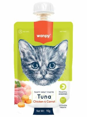 Повседневные Wanpy Wanpy Cat Лакомство для кошек Мясной мусс из тунца и курицы с морковью 90 г Повседневные Wanpy Wanpy Cat Лакомство для кошек Мясной мусс из тунца и курицы с морковью 90 г