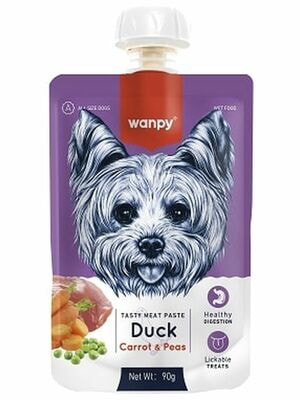 Повседневные Wanpy Wanpy Dog Лакомство для собак Мясной мусс из утки и моркови с горохом 90 г Повседневные Wanpy Wanpy Dog Лакомство для собак Мясной мусс из утки и моркови с горохом 90 г
