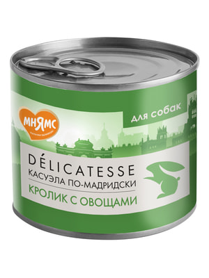 Повседневные корма Мнямс Влажный корм Мнямс Деликатес Паштет из кролика с овощами для собак всех пород "Касуэла по-мадридски" 200 г Повседневные корма Мнямс Влажный корм Мнямс Деликатес Паштет из кролика с овощами для собак всех пород "Касуэла по-мадридски" 200 г (фото)