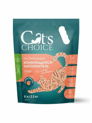Наполнители, песок Cat's choice Растительный комкующийся наполнитель тофу Cat's choice с ароматом "Персик" 6 л/2,5 кг Наполнители, песок Cat's choice Растительный комкующийся наполнитель тофу Cat's choice с ароматом "Персик" 6 л/2,5 кг (фото)