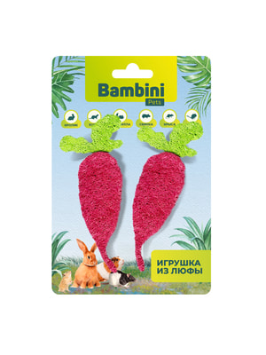 Bambini Pets Игрушка Bambini Pets для грызунов "Редиски" из люфы. Количество 2 шт Bambini Pets Игрушка Bambini Pets для грызунов "Редиски" из люфы. Количество 2 шт (фото)