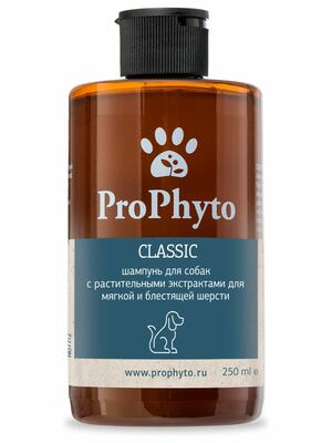Косметика и средства по уходу ProPhyto Жидкий шампунь ProPhyto CLASSIC SHAMPOO д/ собак с растительными экстрактами для блеска и мягкости шерсти, 250 мл Косметика и средства по уходу ProPhyto Жидкий шампунь ProPhyto CLASSIC SHAMPOO д/ собак с растительными экстрактами для блеска и мягкости шерсти, 250 мл