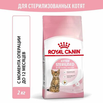 Сухие корма Royal Canin Корм для стерилизованных котят Royal Canin Kitten Sterilised Корм сухой сбалансированный, 2 шт по 400 г Сухие корма Royal Canin Корм для стерилизованных котят Royal Canin Kitten Sterilised Корм сухой сбалансированный, 2 шт по 400 г (фото)
