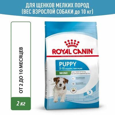 Сухие корма Royal Canin Корм сухой для щенков мелких пород в возрасте до 10 месяцев Royal Canin Mini Puppy, 2 кг Сухие корма Royal Canin Корм сухой для щенков мелких пород в возрасте до 10 месяцев Royal Canin Mini Puppy, 2 кг (фото)