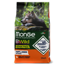   Monge   Monge Dog BWild GRAIN FREE Puppy & Junior  , ,      2,5 