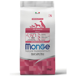   Monge   Monge Dog Speciality Line Monoprotein All Breeds Beef and Rice     ,     2,5 